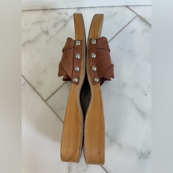Sundance, euro 41, US Women’s 9.5-10, brown braided leather and wood sandals EUC - Picture 6 of 9